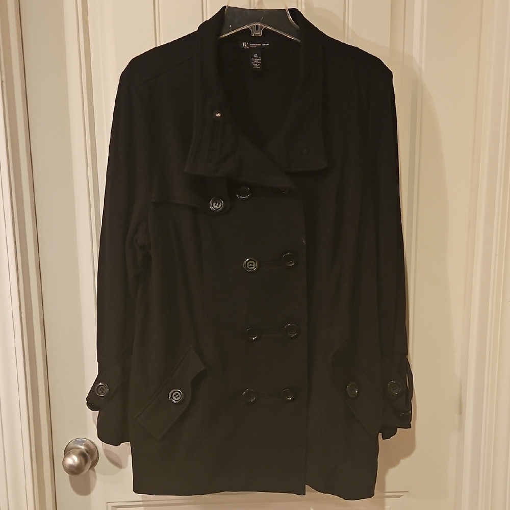 INC International Concepts Elegant Black Pea Coat